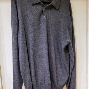 Brooks Brothers Men's Gray Italian Merino Wool Sweater Size XL